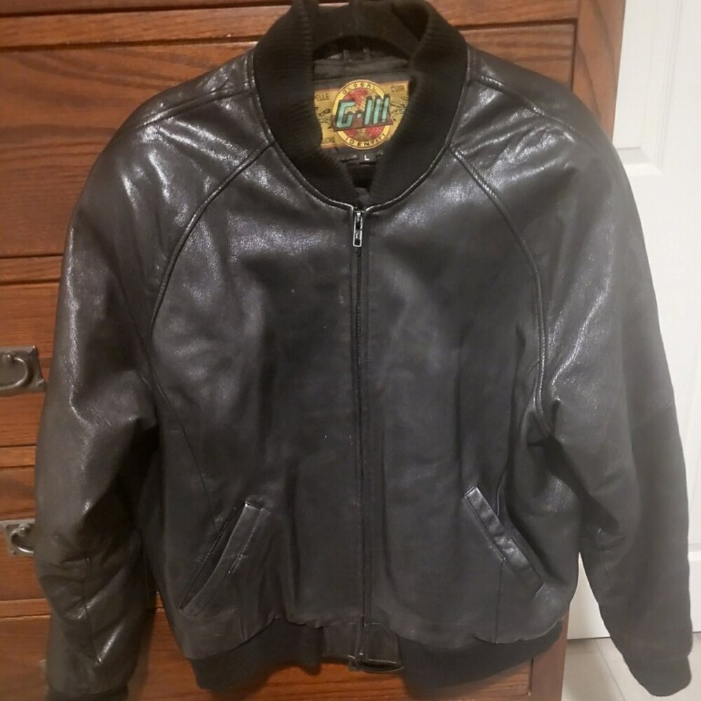 GIII - Men's Large Leather jacket (black) - fantastic condition!
